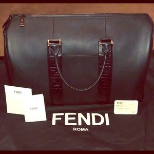 Fendi “Satchel” Black Leather Bag